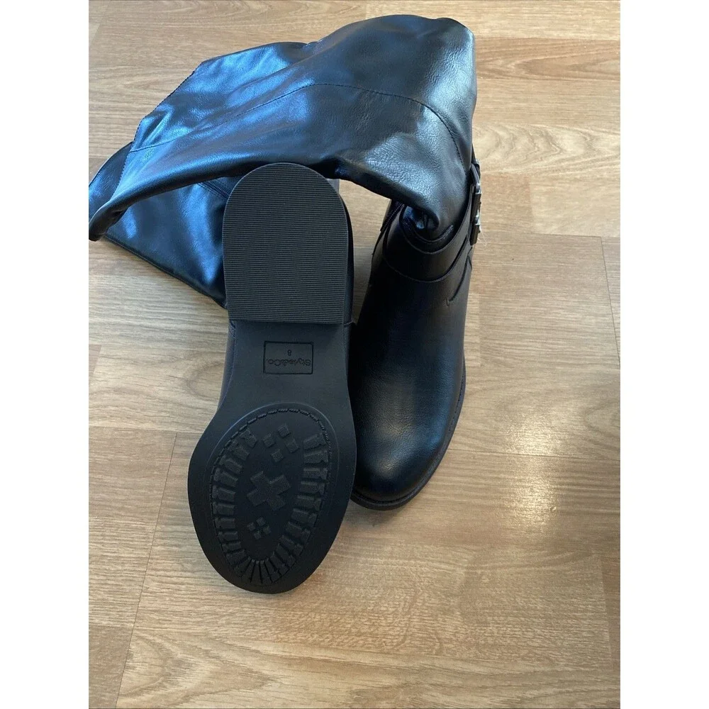 Style & Co. Black Tall Riding Boots with Buckles